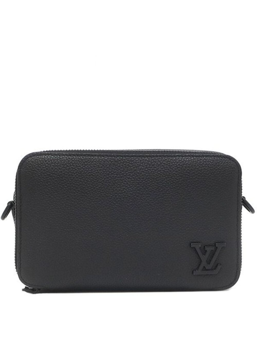 Louis Vuitton Shoulder Bag Alpha Wearable Wallet Leather Grain Calf Noir Black